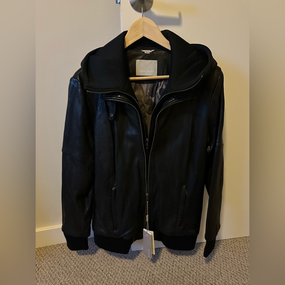 NWT Soia & Kyo Black Leather Jacket